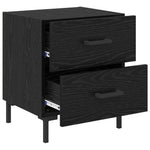 Nattbordskap Svart Eik 40 X 35 X 47,5 Cm Konstruert Tre