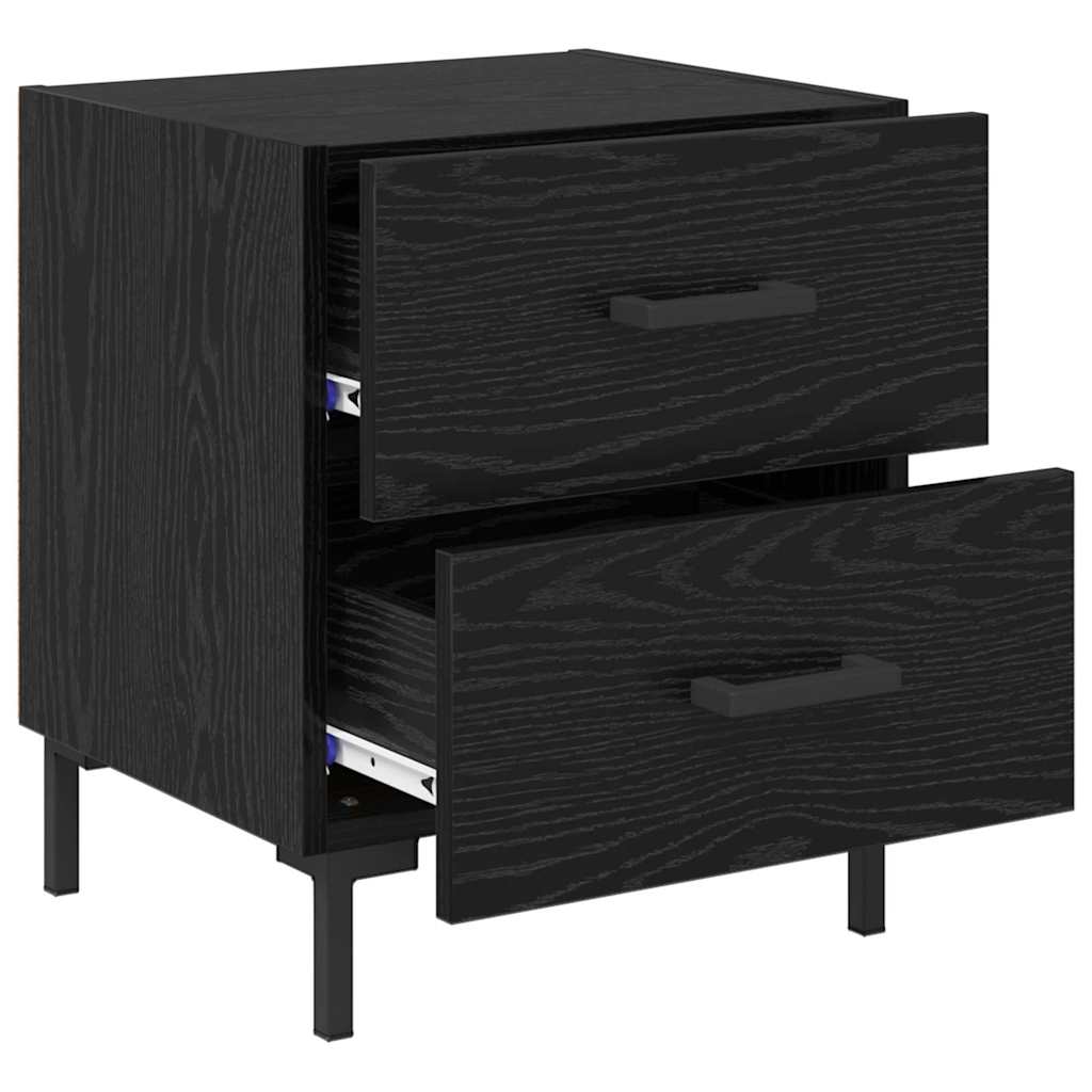 Nattbordskap Svart Eik 40 X 35 X 47,5 Cm Konstruert Tre