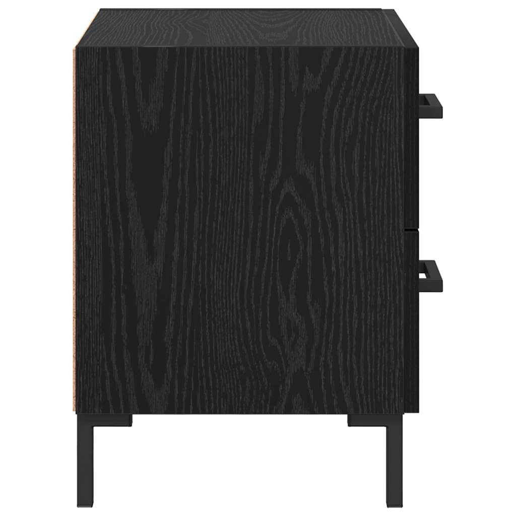Nattbordskap Svart Eik 40 X 35 X 47,5 Cm Konstruert Tre