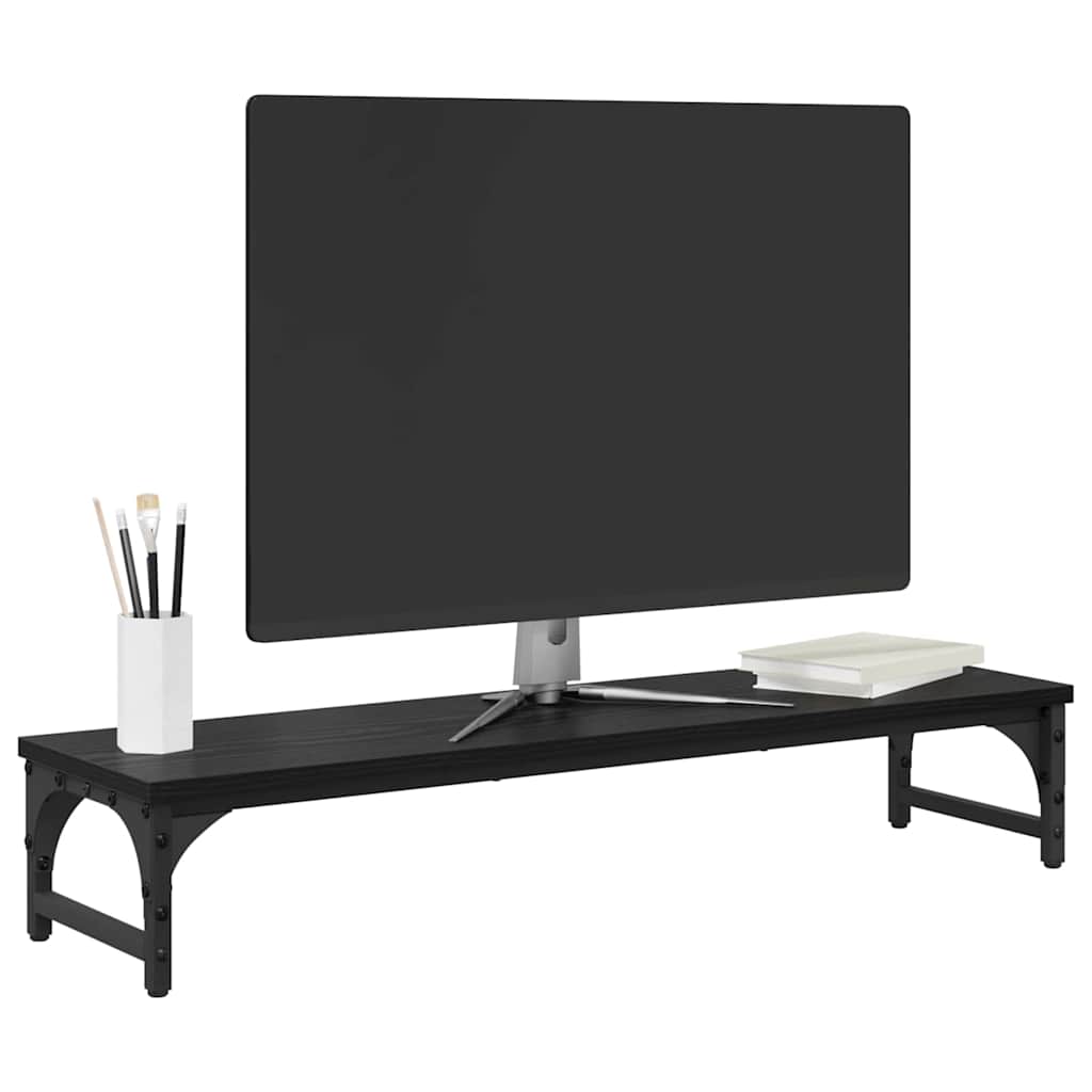 Skjerm Stativ Svart Eik 85 X 23 X 15,5 Cm Konstruert Tre