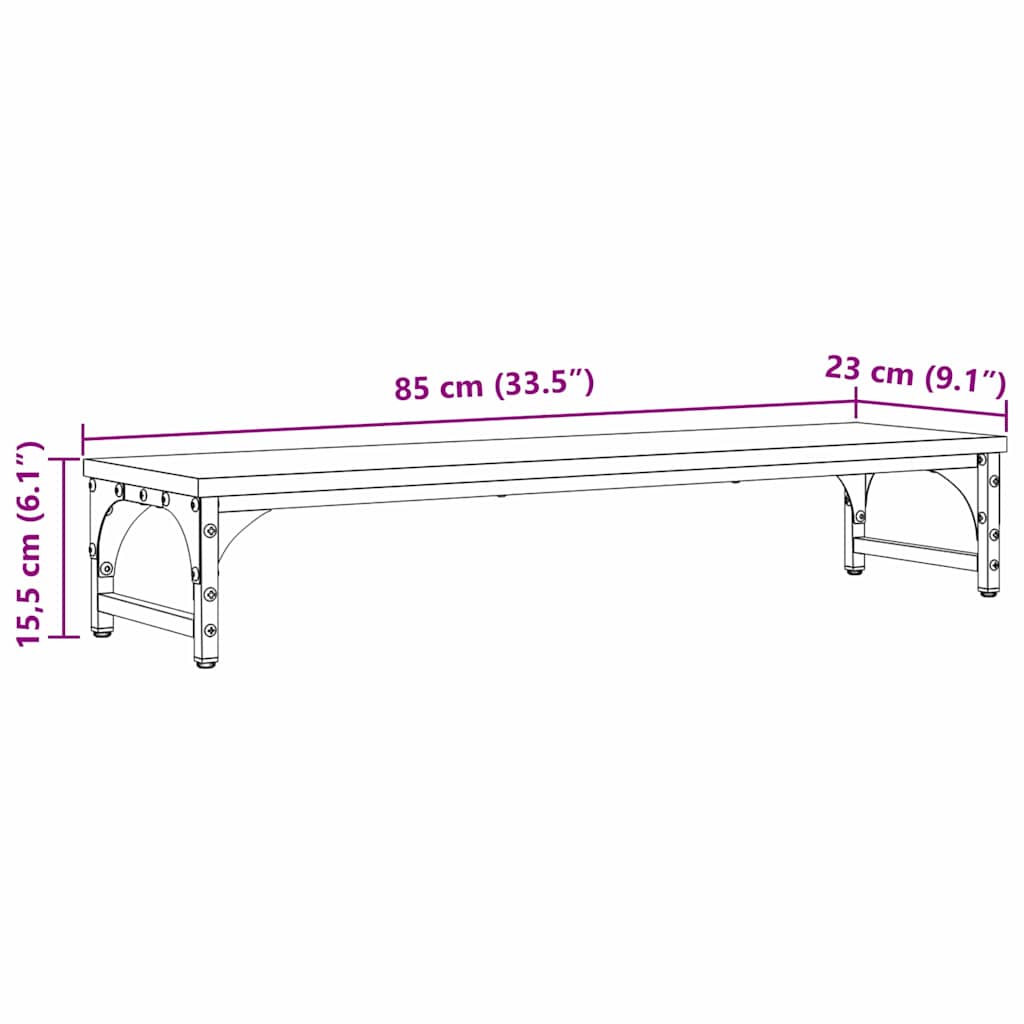 Skjerm Stativ Svart Eik 85 X 23 X 15,5 Cm Konstruert Tre