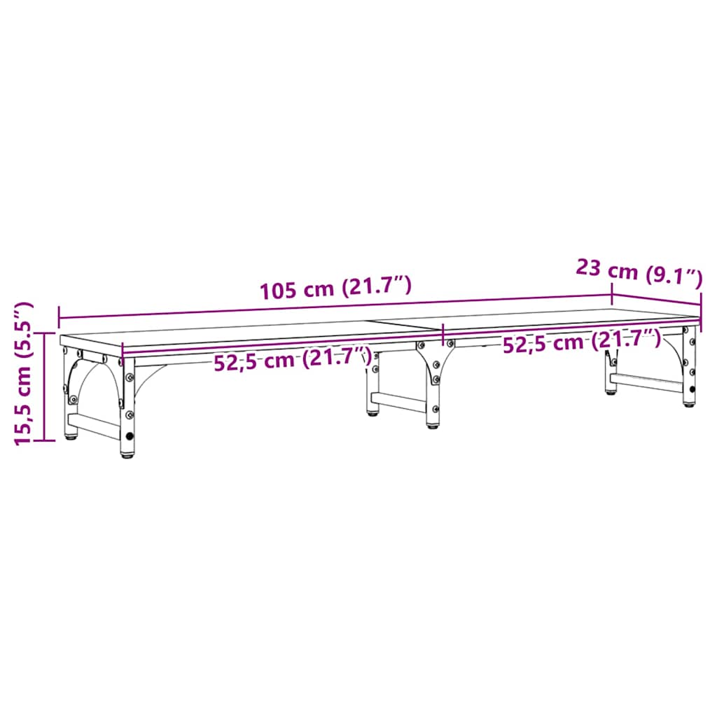 Skjerm Stativ Artisan Eik 105 X 23 X 15,5 Cm Konstruert Tre