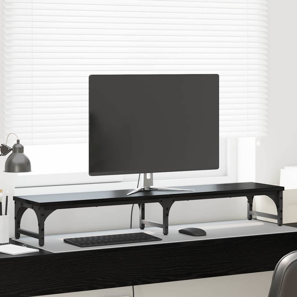 Skjerm Stativ Svart Eik 105 X 23 X 15,5 Cm Konstruert Tre