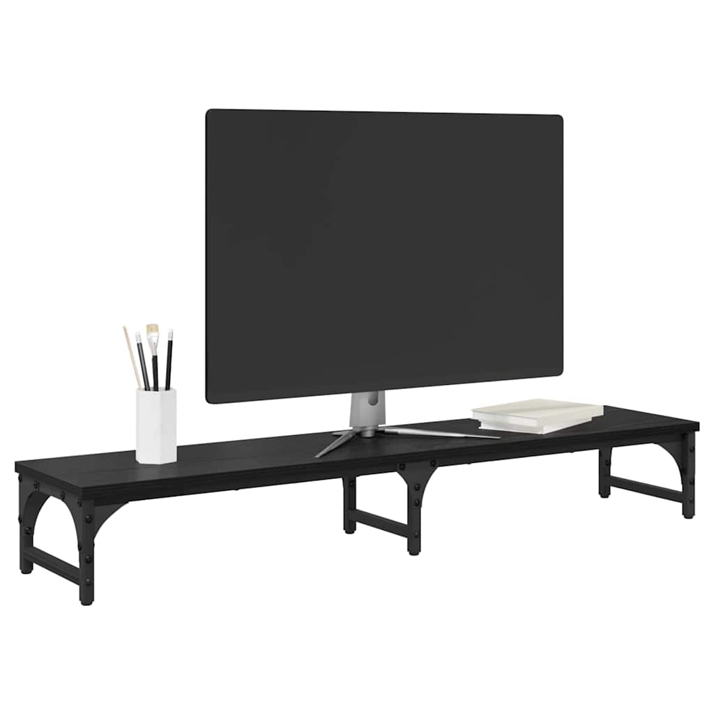 Skjerm Stativ Svart Eik 105 X 23 X 15,5 Cm Konstruert Tre
