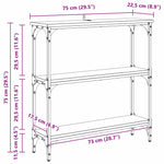 Konsollbord Svart Eik 75 X 22.5 X 75 Cm Ingeniørtre Og Metall