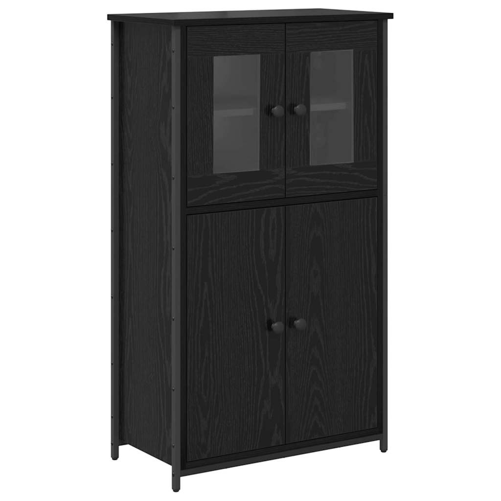Høyskap Svart Eik 62 X 32 X 106,5 Cm Konstruert Tre