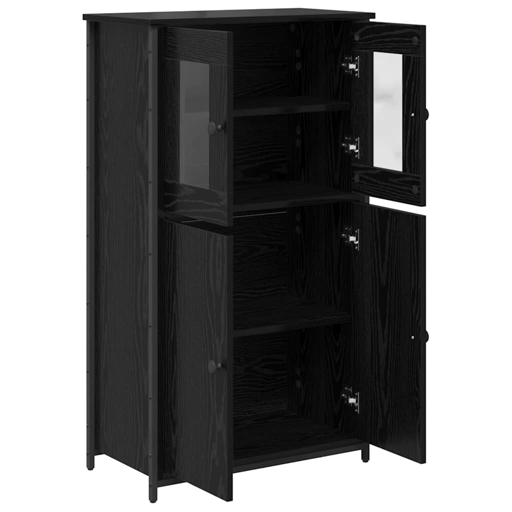Høyskap Svart Eik 62 X 32 X 106,5 Cm Konstruert Tre