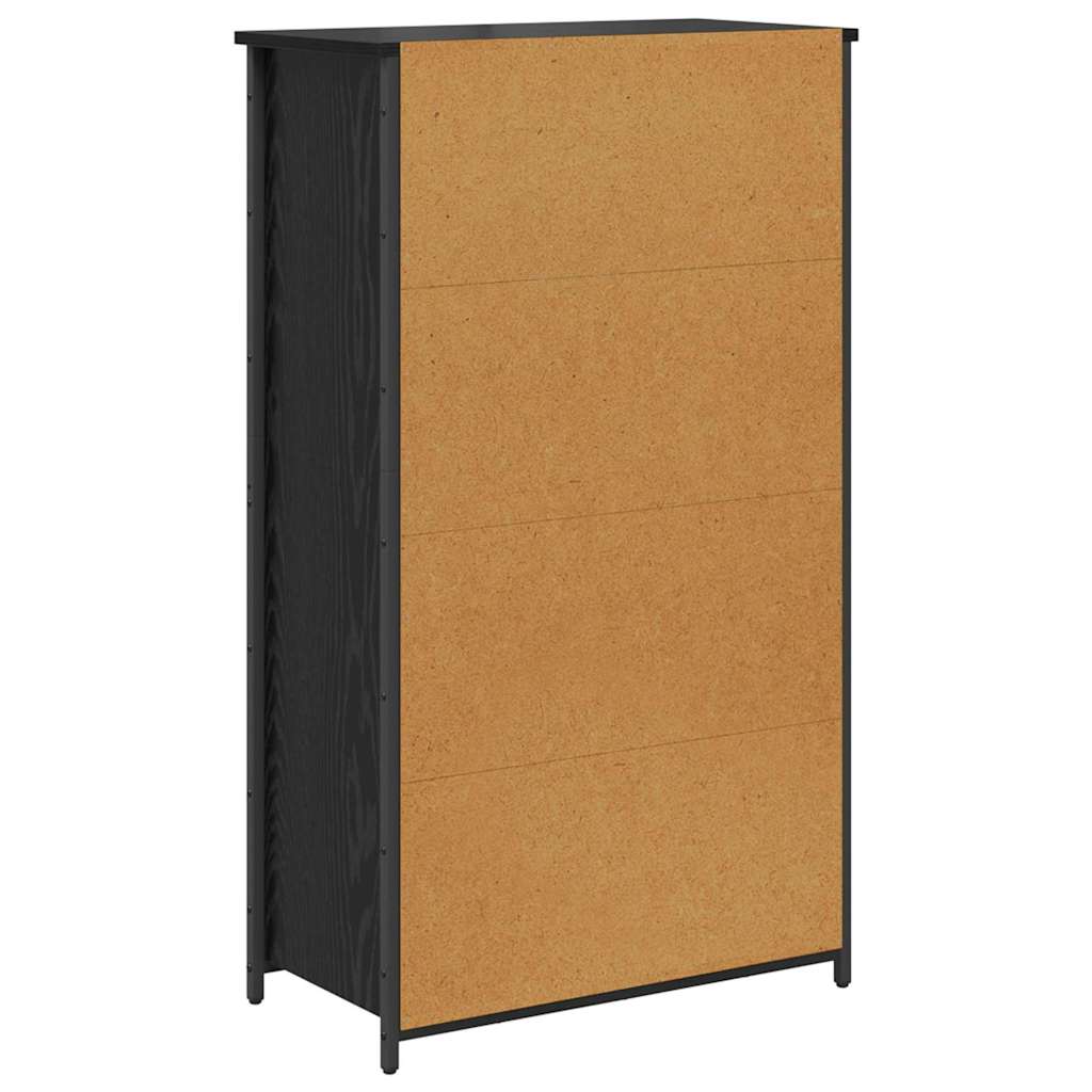 Høyskap Svart Eik 62 X 32 X 106,5 Cm Konstruert Tre