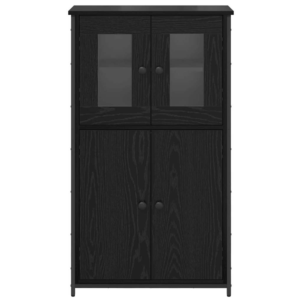 Høyskap Svart Eik 62 X 32 X 106,5 Cm Konstruert Tre
