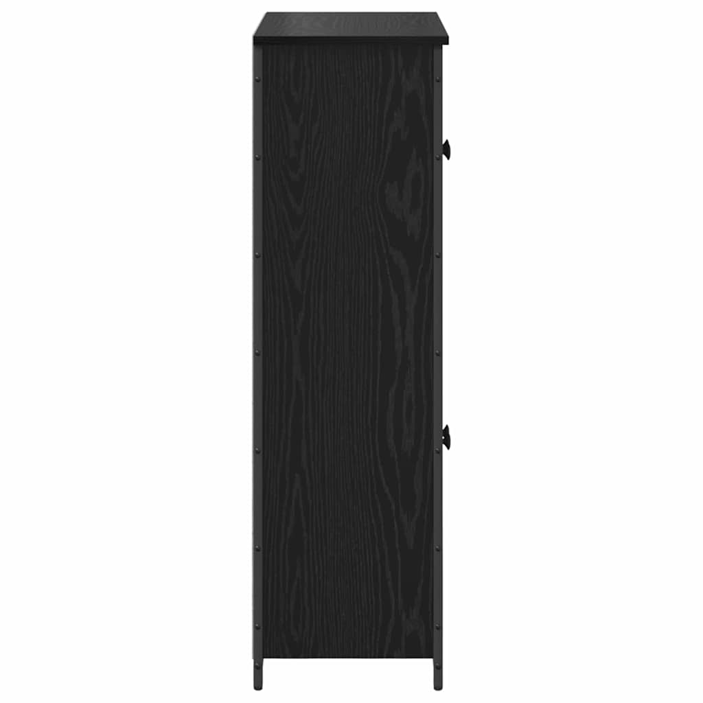 Høyskap Svart Eik 62 X 32 X 106,5 Cm Konstruert Tre