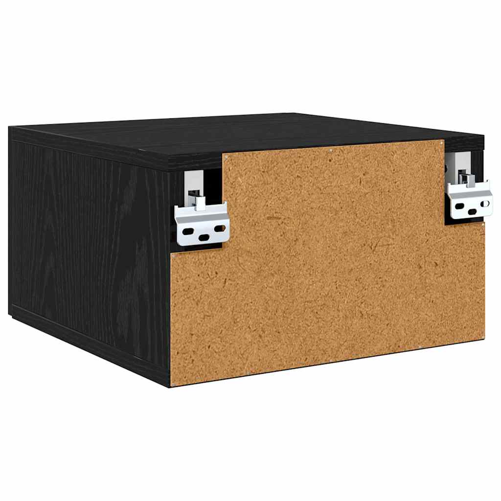 Nattbordskap Med Skuff Svart Eik 35 X 35 X 20 Cm Konstruert Tre