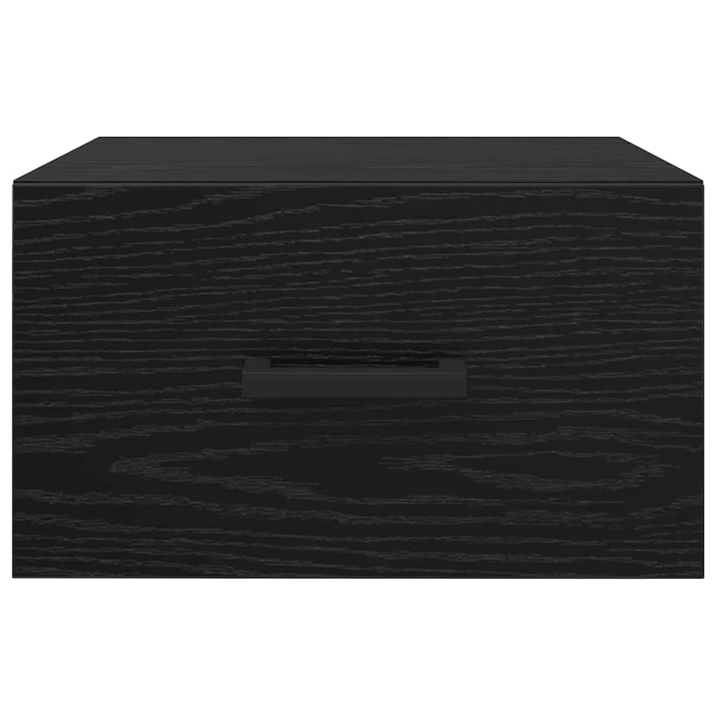 Nattbordskap Med Skuff Svart Eik 35 X 35 X 20 Cm Konstruert Tre