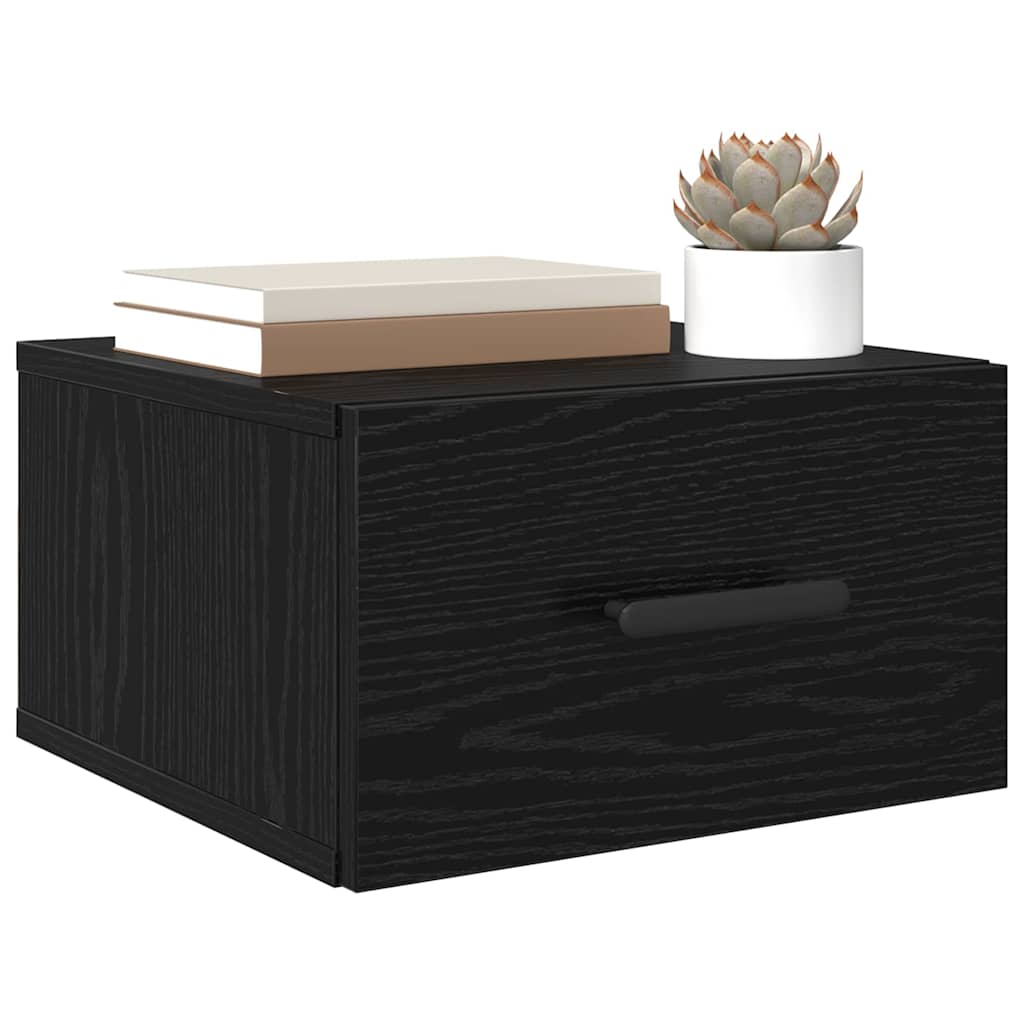 Nattbordskap Svart Eik 35 X 35 X 20 Cm Konstruert Tre