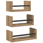 Vegghyllesett 3 Pcs Artisan Eik 40X16X14Cm Konstruert Tre