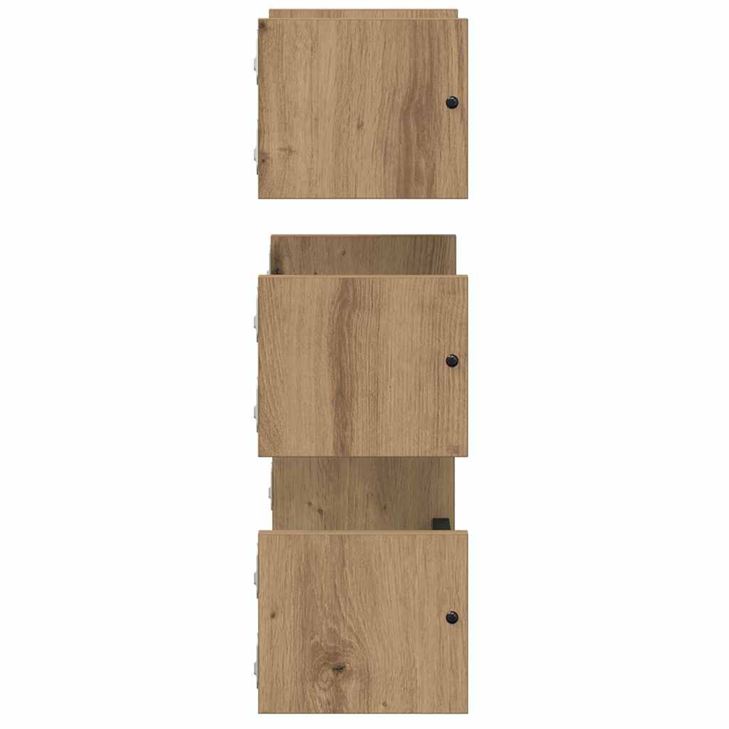 Vegghyllesett 3 Pcs Artisan Eik 40X16X14Cm Konstruert Tre