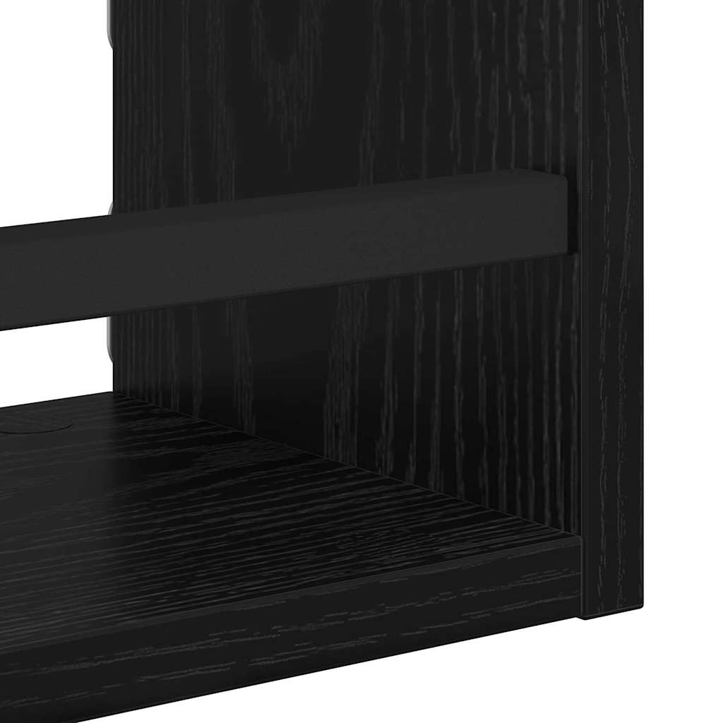 Vegghyllesett 3 Pcs Svart Eik 40X16X14Cm Konstruert Tre