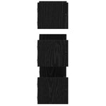 Vegghyllesett 3 Pcs Svart Eik 40X16X14Cm Konstruert Tre