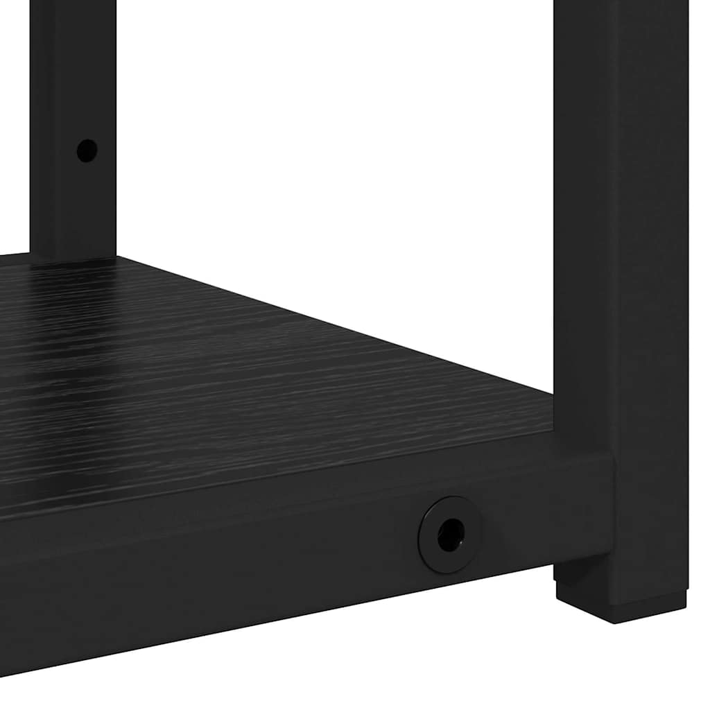 Vegghylle Med Hylle Svart Eik 80 X 21 X 78,5 Cm Konstruert Tre