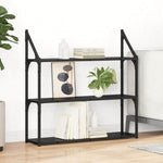Vegghylle Med Hylle Svart Eik 80 X 21 X 78,5 Cm Konstruert Tre