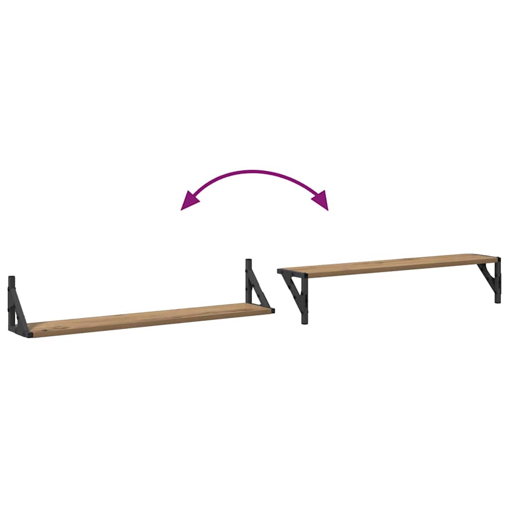 Vegghyller 2 Pcs Artisan Eik 80 X 15 X 15,5 Cm Konstruert Tre
