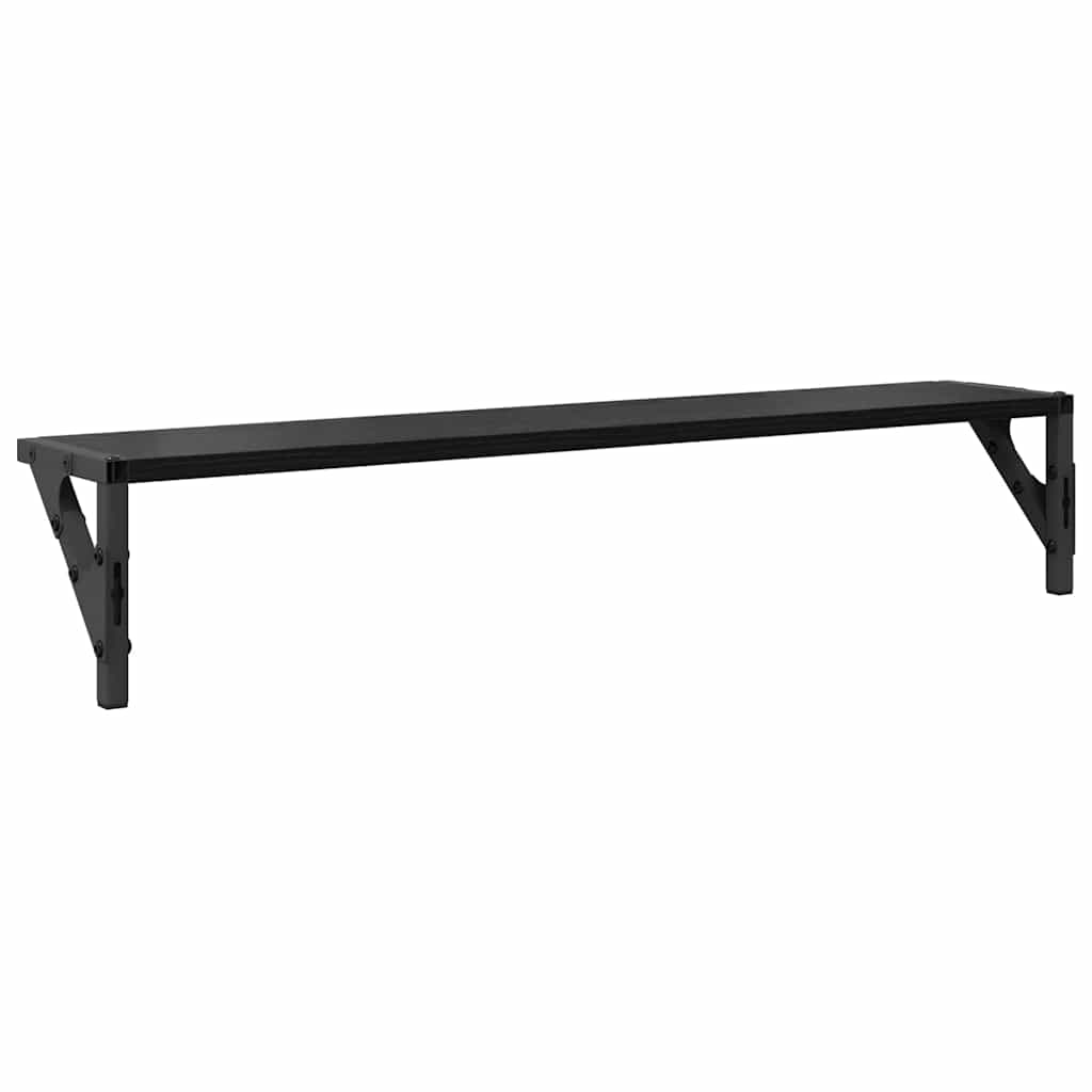 Vegghyller 2 Pcs Svart Eik 80 X 15 X 15,5 Cm Konstruert Tre
