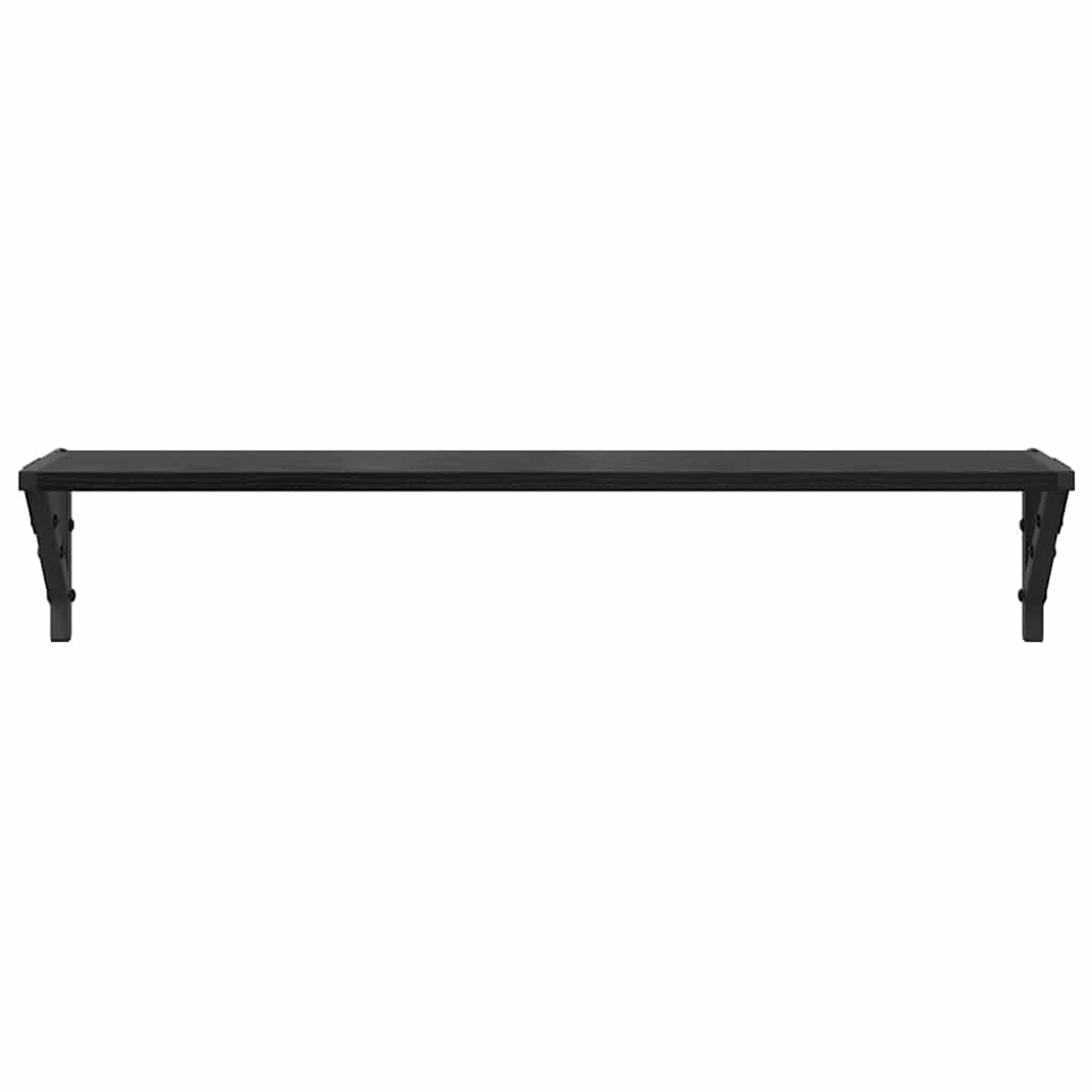 Vegghyller 2 Pcs Svart Eik 80 X 15 X 15,5 Cm Konstruert Tre