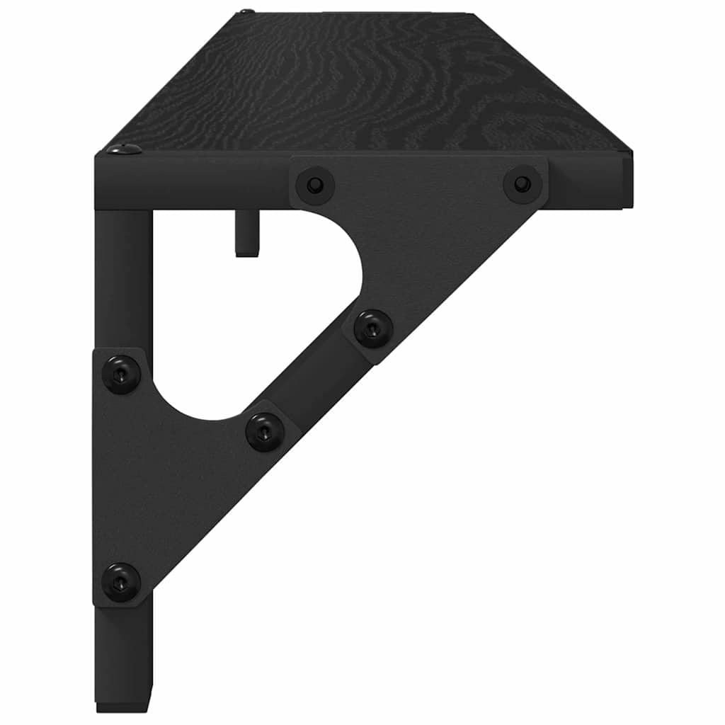 Vegghyller 2 Pcs Svart Eik 80 X 15 X 15,5 Cm Konstruert Tre
