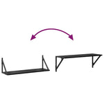 Vegghyller 2 Pcs Svart Eik 80 X 25 X 25,5 Cm Konstruert Tre