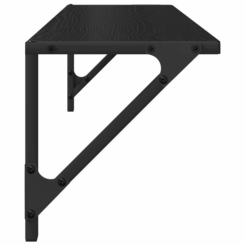 Vegghyller 2 Pcs Svart Eik 80 X 25 X 25,5 Cm Konstruert Tre