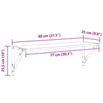 Vegghyller 2 Pcs Svart Eik 80 X 25 X 25,5 Cm Konstruert Tre