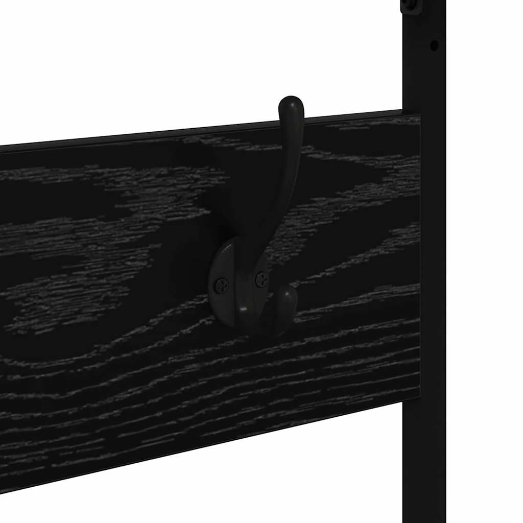 Klesstativ Med Hylle Svart Eik 100 X 41 X 184 Cm Konstruert Tre