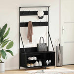 Klesstativ Med Hylle Svart Eik 100 X 41 X 184 Cm Konstruert Tre