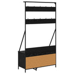 Klesstativ Med Hylle Svart Eik 100 X 41 X 184 Cm Konstruert Tre