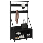 Klesstativ Med Hylle Svart Eik 100 X 41 X 184 Cm Konstruert Tre