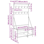 Klesstativ Med Hylle Svart Eik 100 X 41 X 184 Cm Konstruert Tre