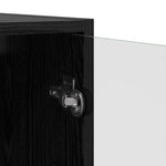 Veggskap Veggmontert Svart Eik 102 X 37 X 35 Cm Konstruert Tre