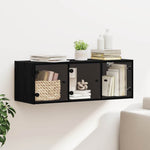 Veggskap Veggmontert Svart Eik 102 X 37 X 35 Cm Konstruert Tre