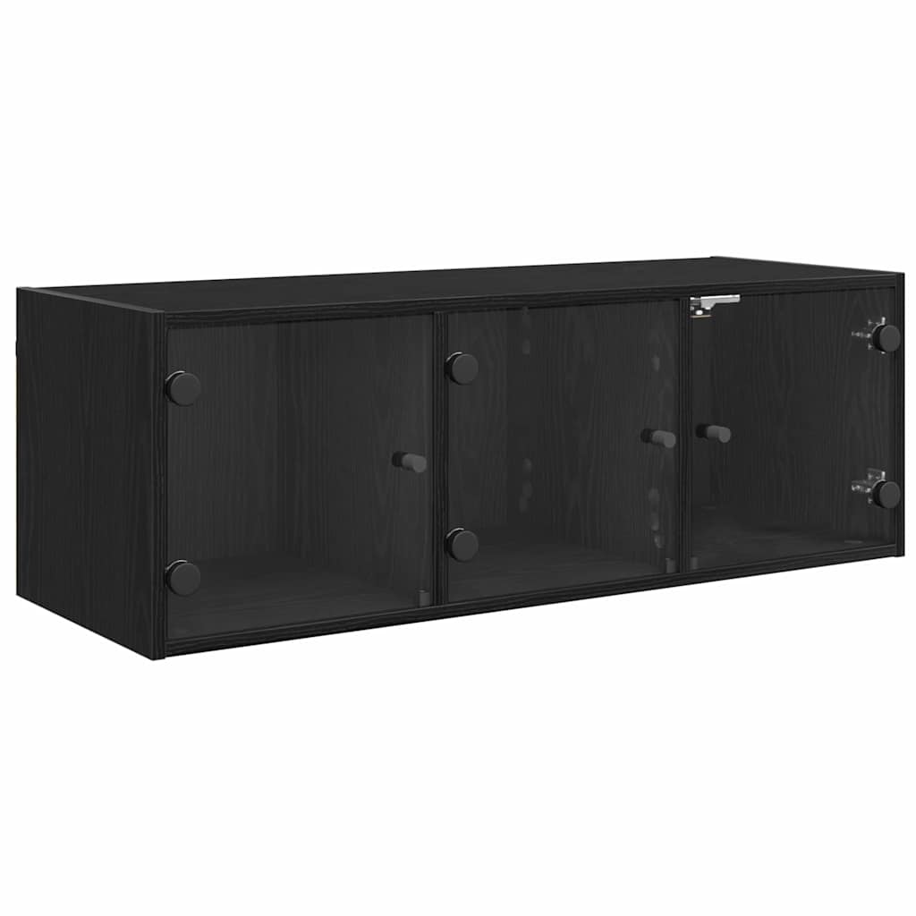 Veggskap Veggmontert Svart Eik 102 X 37 X 35 Cm Konstruert Tre