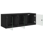 Veggskap Veggmontert Svart Eik 102 X 37 X 35 Cm Konstruert Tre
