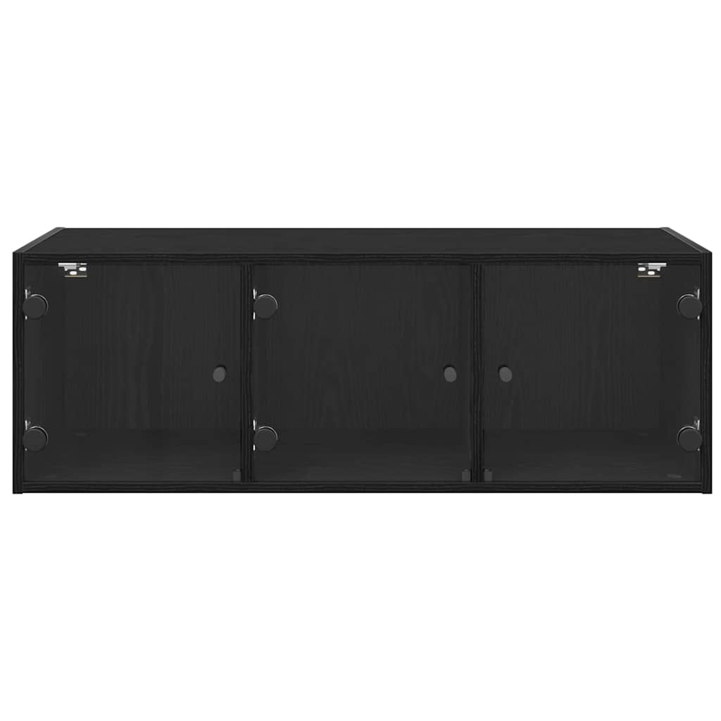 Veggskap Veggmontert Svart Eik 102 X 37 X 35 Cm Konstruert Tre