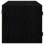 Veggskap Veggmontert Svart Eik 102 X 37 X 35 Cm Konstruert Tre
