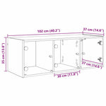 Veggskap Veggmontert Svart Eik 102 X 37 X 35 Cm Konstruert Tre