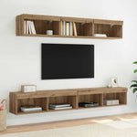 Tv Veggskap Med Led Artisan Eik 100 X 30 X 30 Cm Konstruert Tre