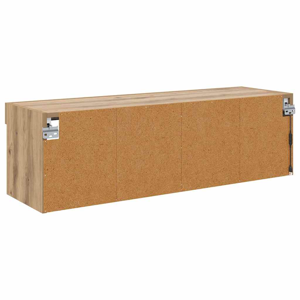 Tv Veggskap Med Led Artisan Eik 100 X 30 X 30 Cm Konstruert Tre