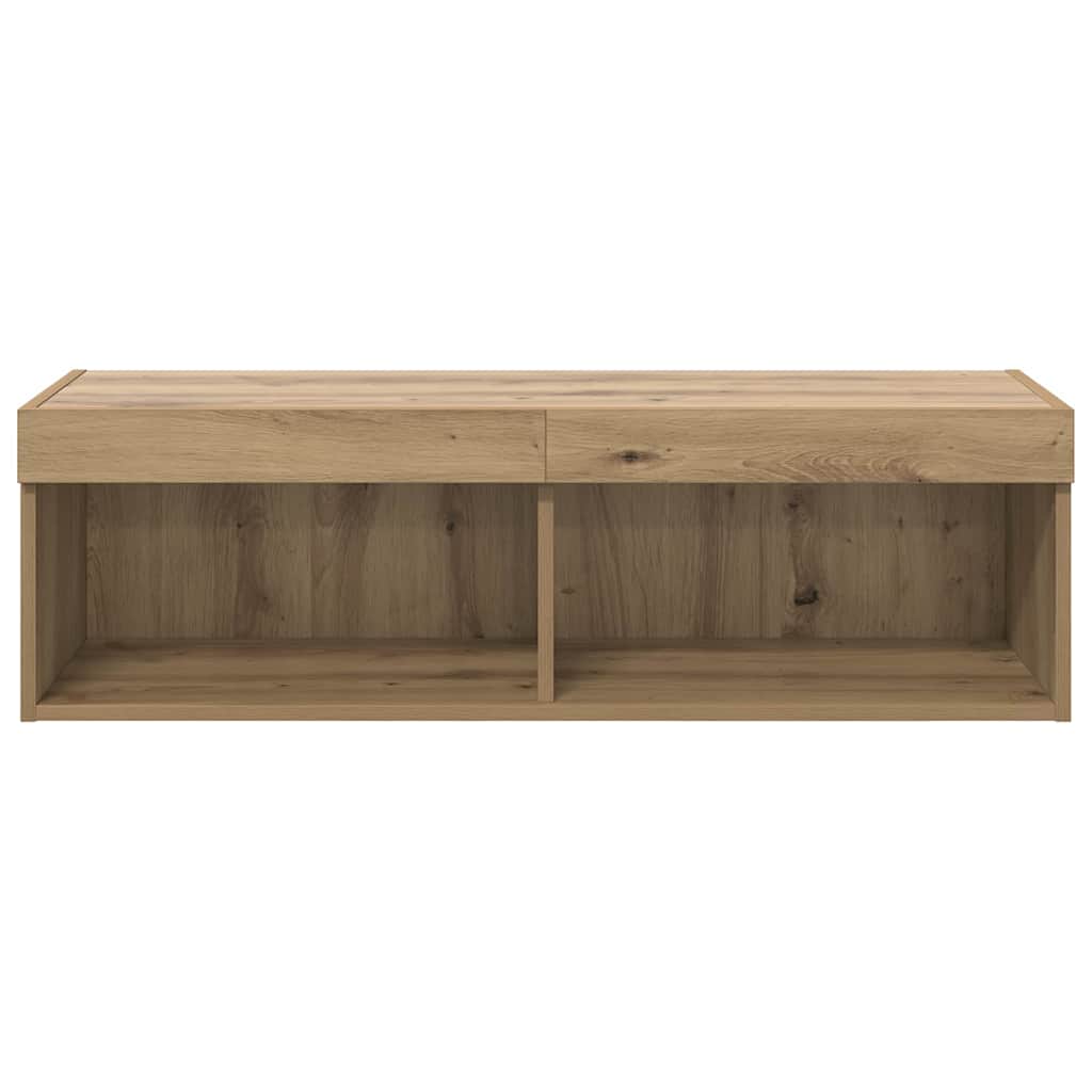 Tv Veggskap Med Led Artisan Eik 100 X 30 X 30 Cm Konstruert Tre