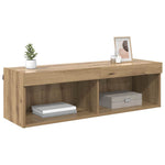Tv Veggskap Med Led Artisan Eik 100 X 30 X 30 Cm Konstruert Tre