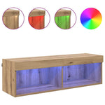 Tv Veggskap Med Led Artisan Eik 100 X 30 X 30 Cm Konstruert Tre