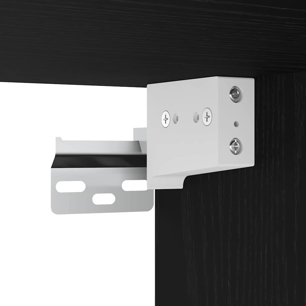 Tv Veggskap Med Led Svart Eik 40 X 30 X 40 Cm Konstruert Tre