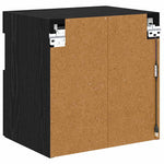 Tv Veggskap Med Led Svart Eik 40 X 30 X 40 Cm Konstruert Tre