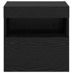 Tv Veggskap Med Led Svart Eik 40 X 30 X 40 Cm Konstruert Tre
